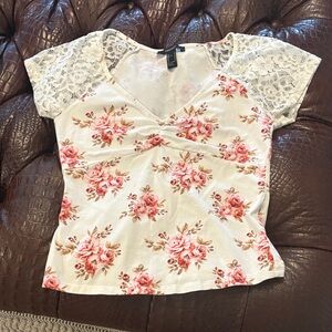 Floral Lace Sleeve‎ Top